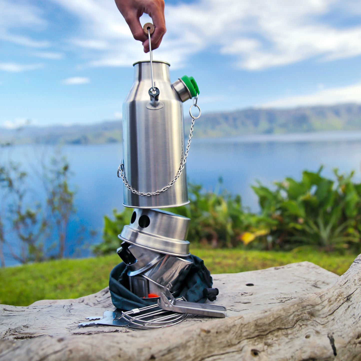 Kelly Kettle® Trekker – Small Stainless Steel Camp Kettle