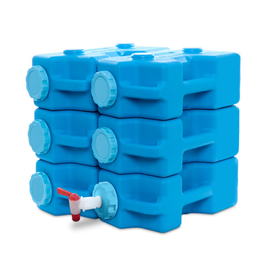 AquaBrick® Food and Water Storage Container – 6 Pack With Spigot
