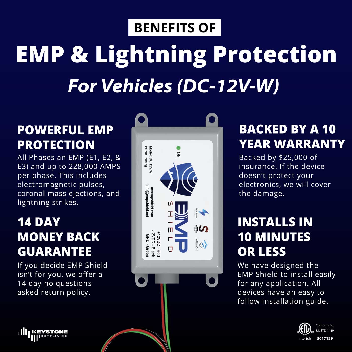 EMP & Lightning Protection for Vehicles (DC-12V-W)
